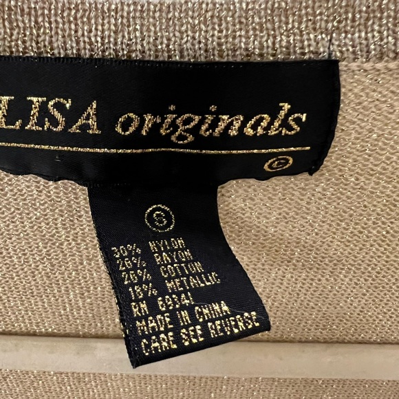 Ladies Metallic Gold sleeveless cardigan - Picture 3 of 3